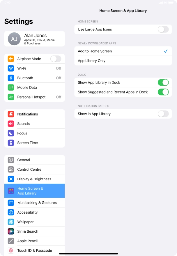 Press the indicator next to 