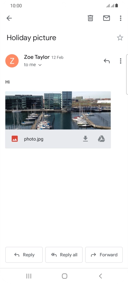 If an application is open on your phone, such as a Mail, you can also use the functions available here, e.g.: Reply to this email.