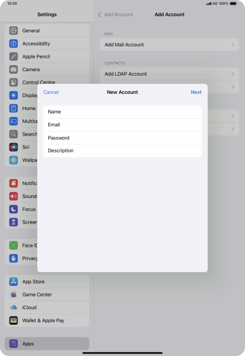 Press Description and key in the required name.