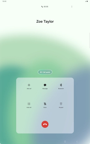 Press the end call icon.