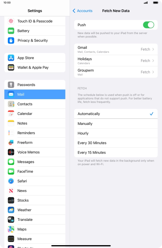 Press the indicator next to 