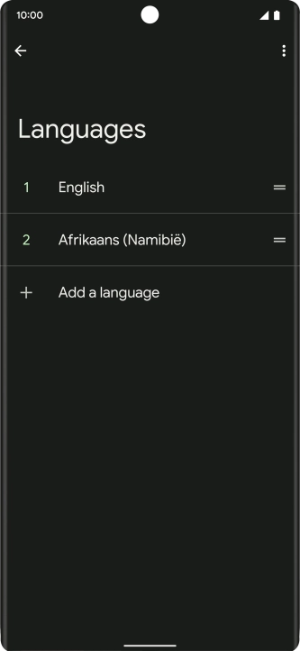 To select the new language as the default language, press the move icon next to the required language and drag it to the top of the list.