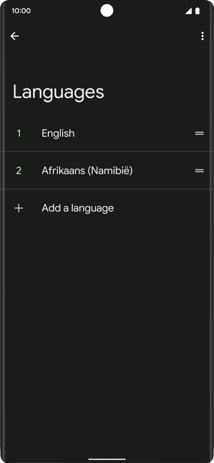 To select the new language as the default language, press the move icon next to the required language and drag it to the top of the list.