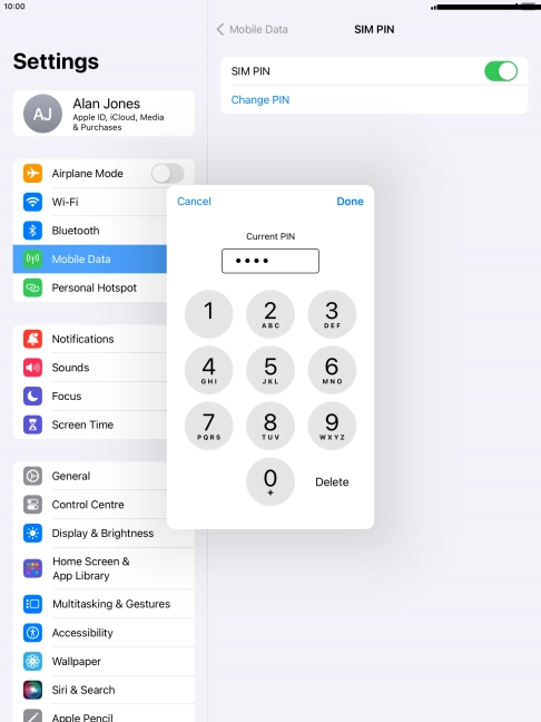 Key in your current PIN and press Done.