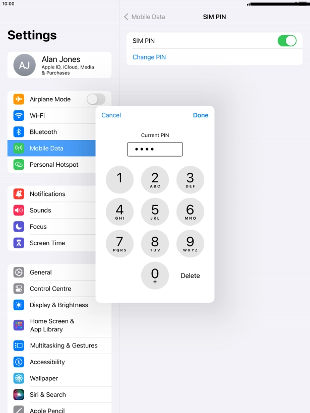 Key in your current PIN and press Done.