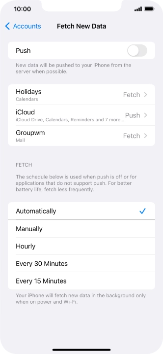 If you turn off the function, press the required setting.
