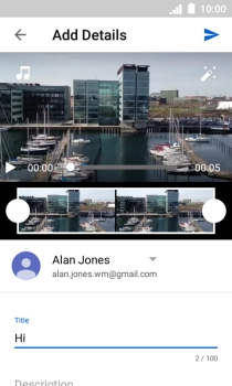 Key in the required text and press the upload icon.