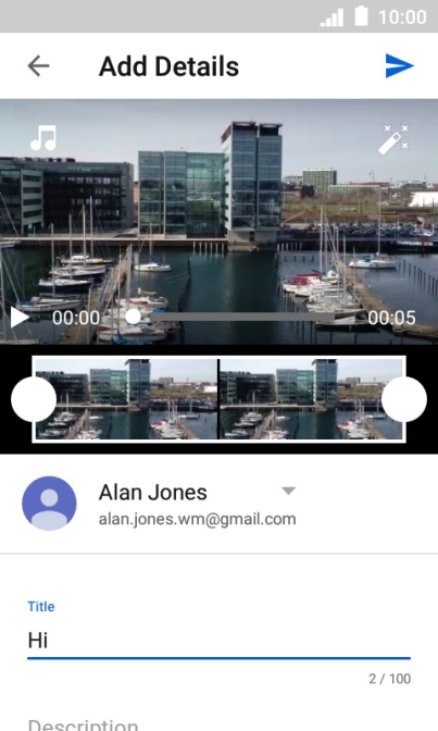Key in the required text and press the upload icon.
