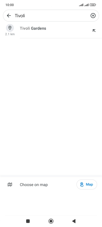 Press the required destination.