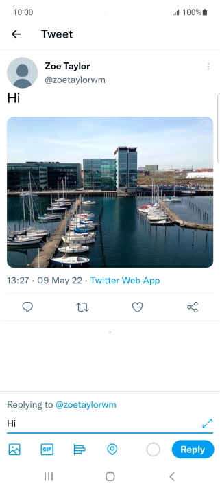 Write your reply and press Reply.