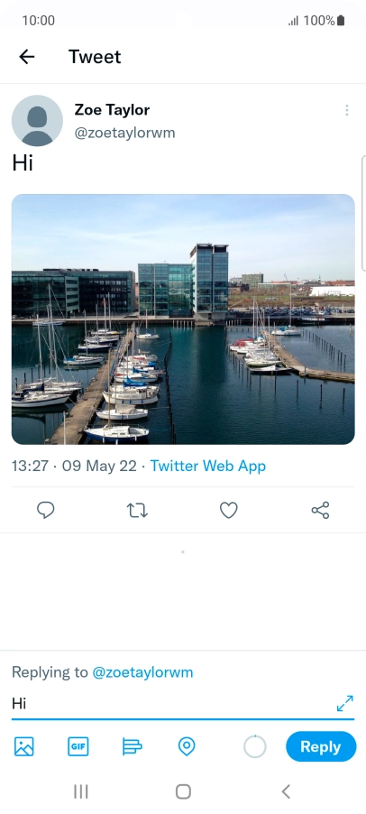 Write your reply and press Reply.