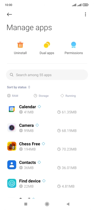 Press the required app.
