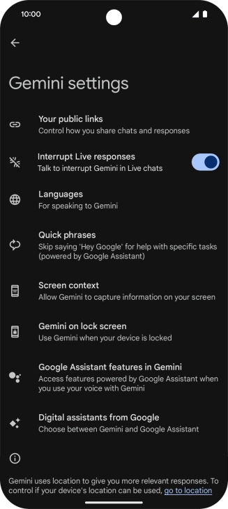 Press Digital assistants from Google. Press Digital assistants from Google.