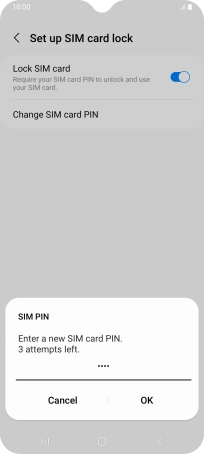 Key in a new four-digit PIN and press OK.