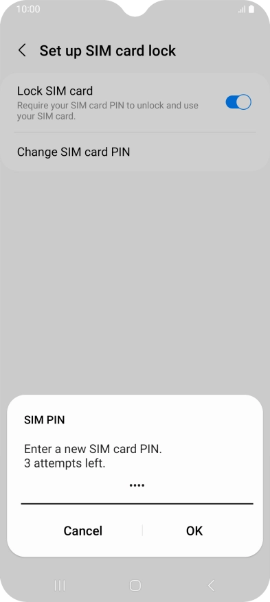 Key in a new four-digit PIN and press OK.