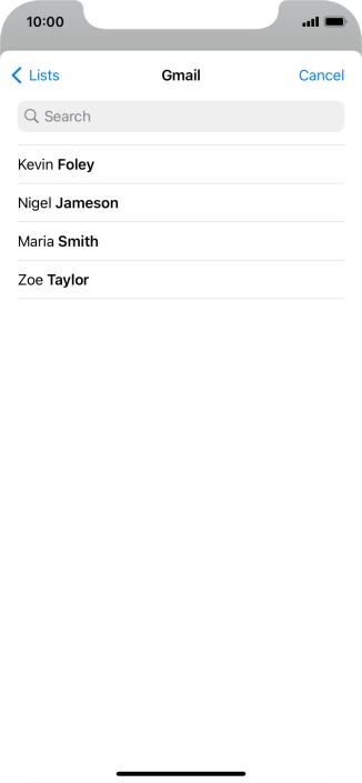 Press the required contact.