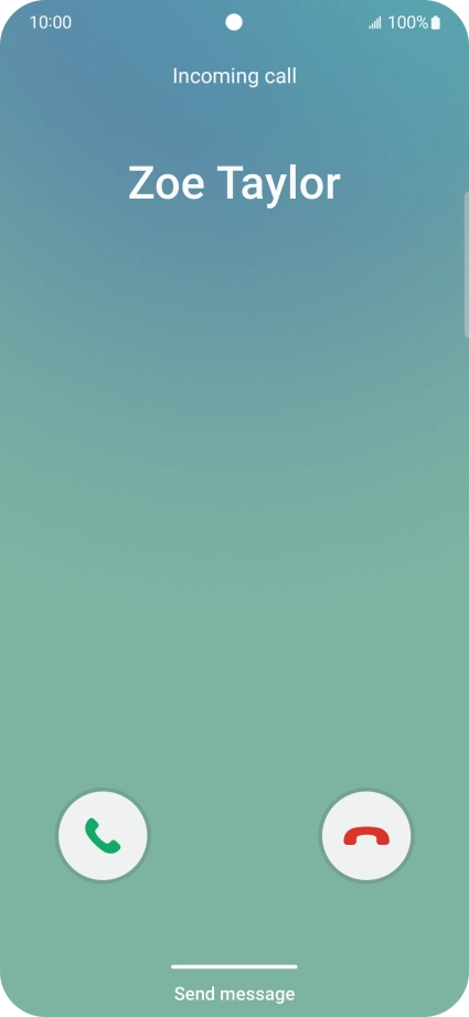 Press and drag the accept call icon right.