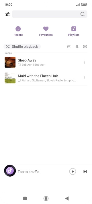 Press the required audio file.