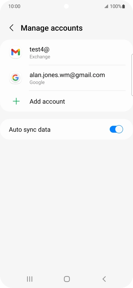 Press the required email account. Press the required email account.