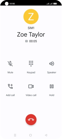Press the end call icon. Press the end call icon.