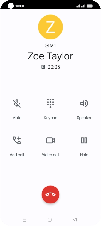 Press the end call icon. Press the end call icon.