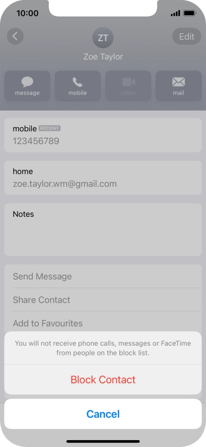 Press Block Contact.