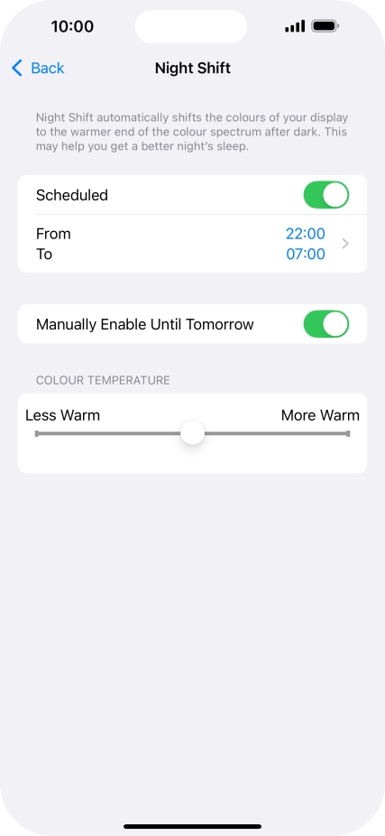 Press and drag the indicator below 