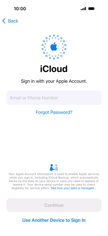 Press Email or Phone Number and key in the username for your Apple ID.