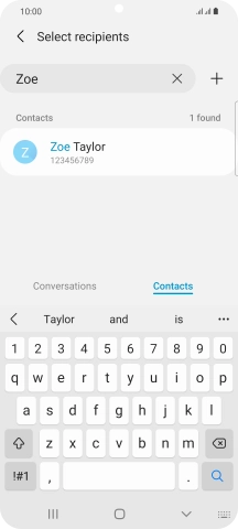 Press the required contact.