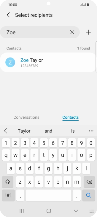 Press the required contact.