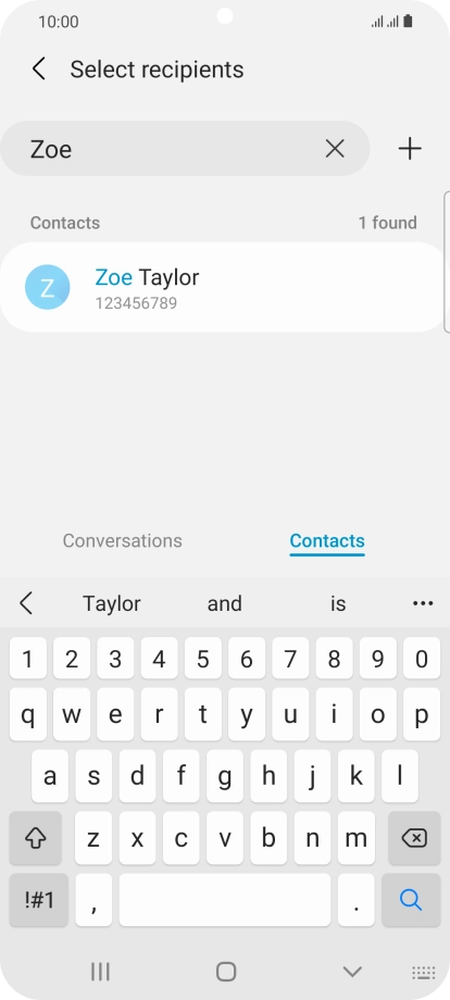 Press the required contact.