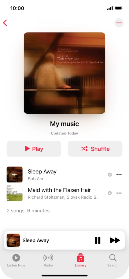 Press the song title. Press the song title.