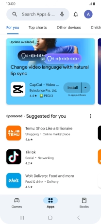 Press the profile icon.