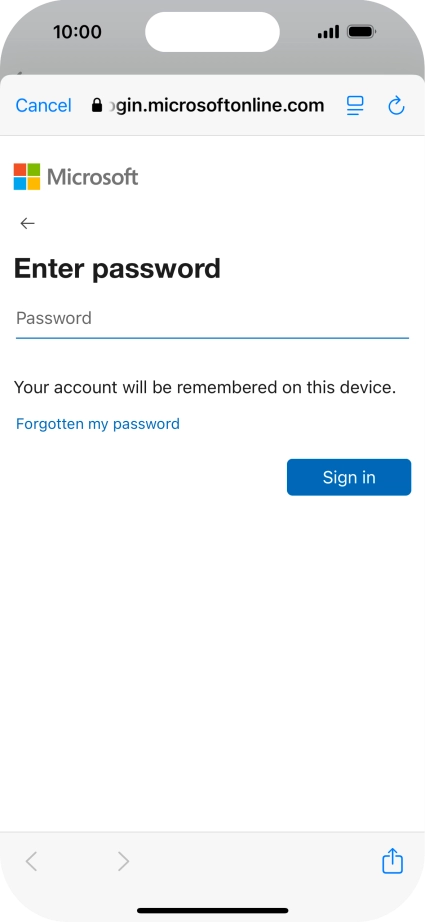 Press Password and key in the password for your email account. Press Password and key in the password for your email account.