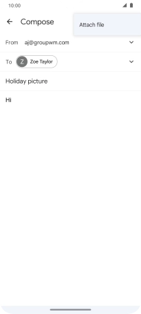 Press Attach file and go to the required folder.