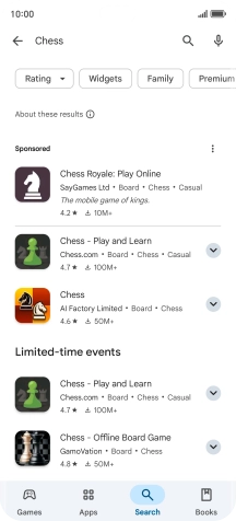 Press the required app. Press the required app.
