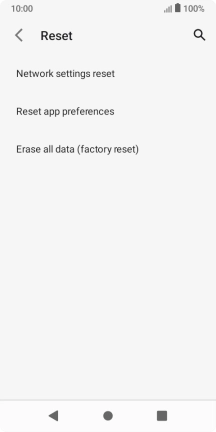 Press Network settings reset.