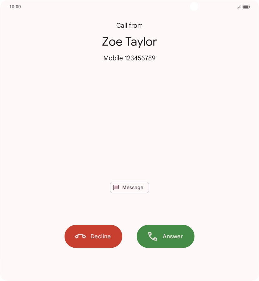 Press and drag the accept call icon upwards. Press and drag the accept call icon upwards.