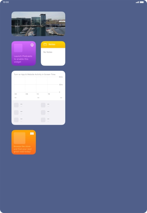 Press and hold the required widget until a pop-up menu is displayed. Press and hold the required widget until a pop-up menu is displayed.