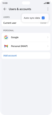 Press Auto-sync data to turn the function on or off.