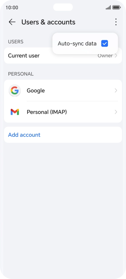 Press Auto-sync data to turn the function on or off.