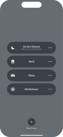 Press the required focus mode to activate or deactivate it immediately.