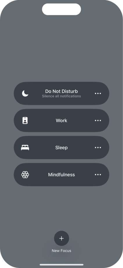 Press the required focus mode to activate or deactivate it immediately.