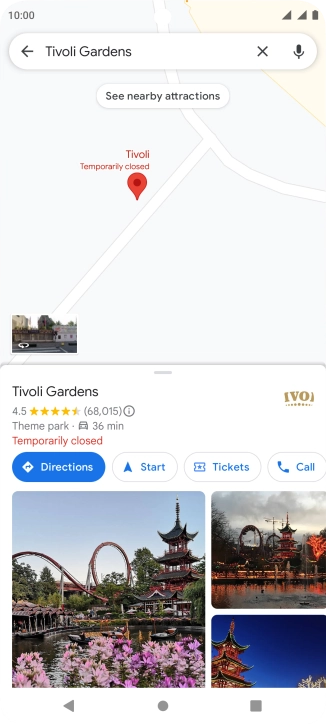 Press the destination.