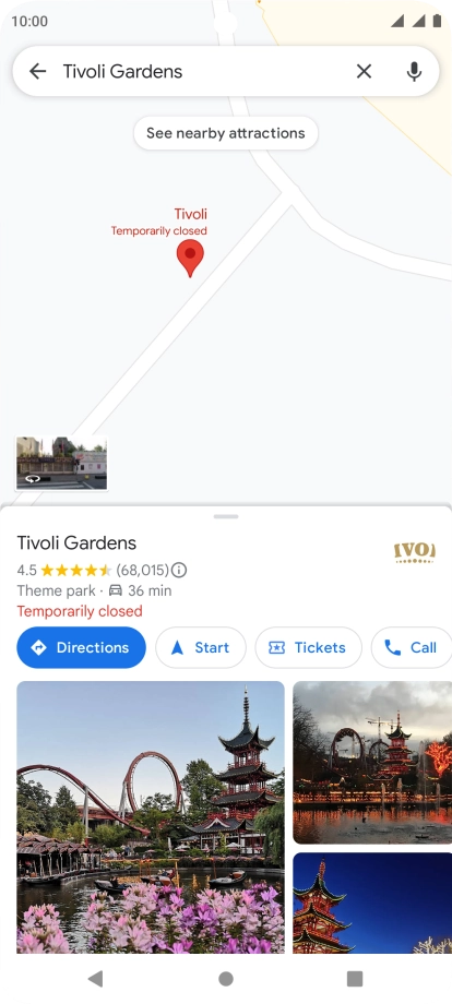 Press the destination.