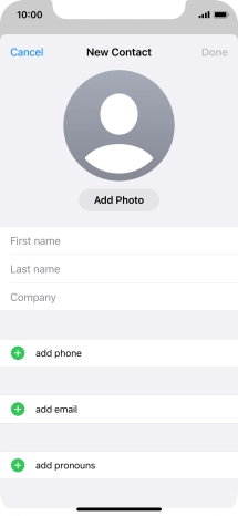 Press First name and key in the first name.