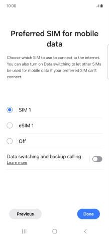 Press the required settings.