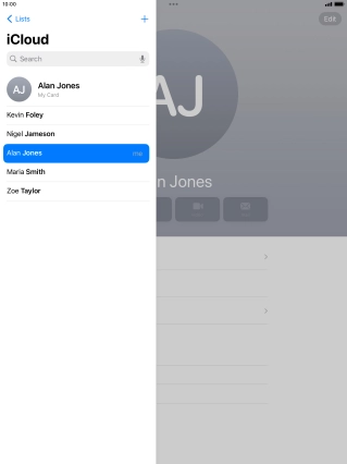Press the required contact.