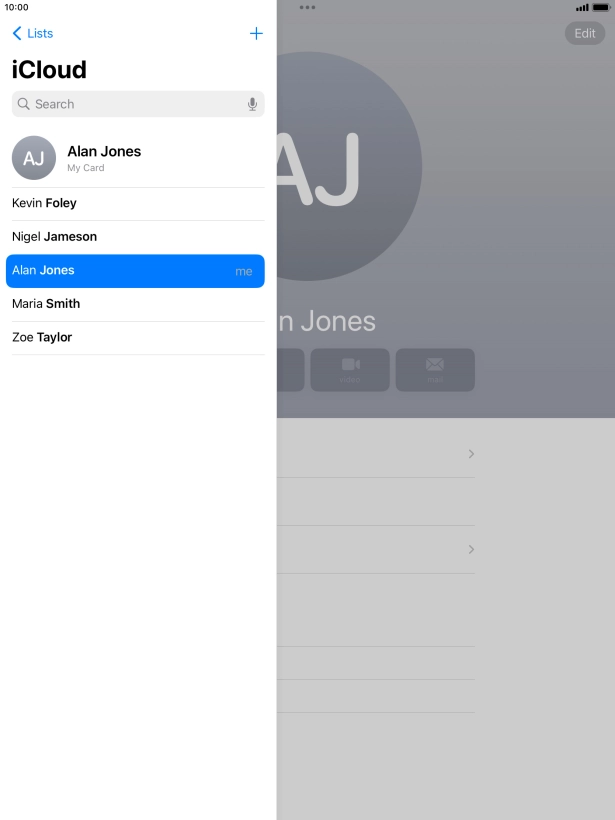 Press the required contact.