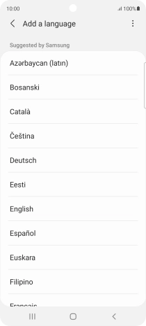 Press the required language. Press the required language.